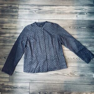 Eileen Fisher Women’s Open 100% Silk Jacket, size PM Herringbone Jacquard